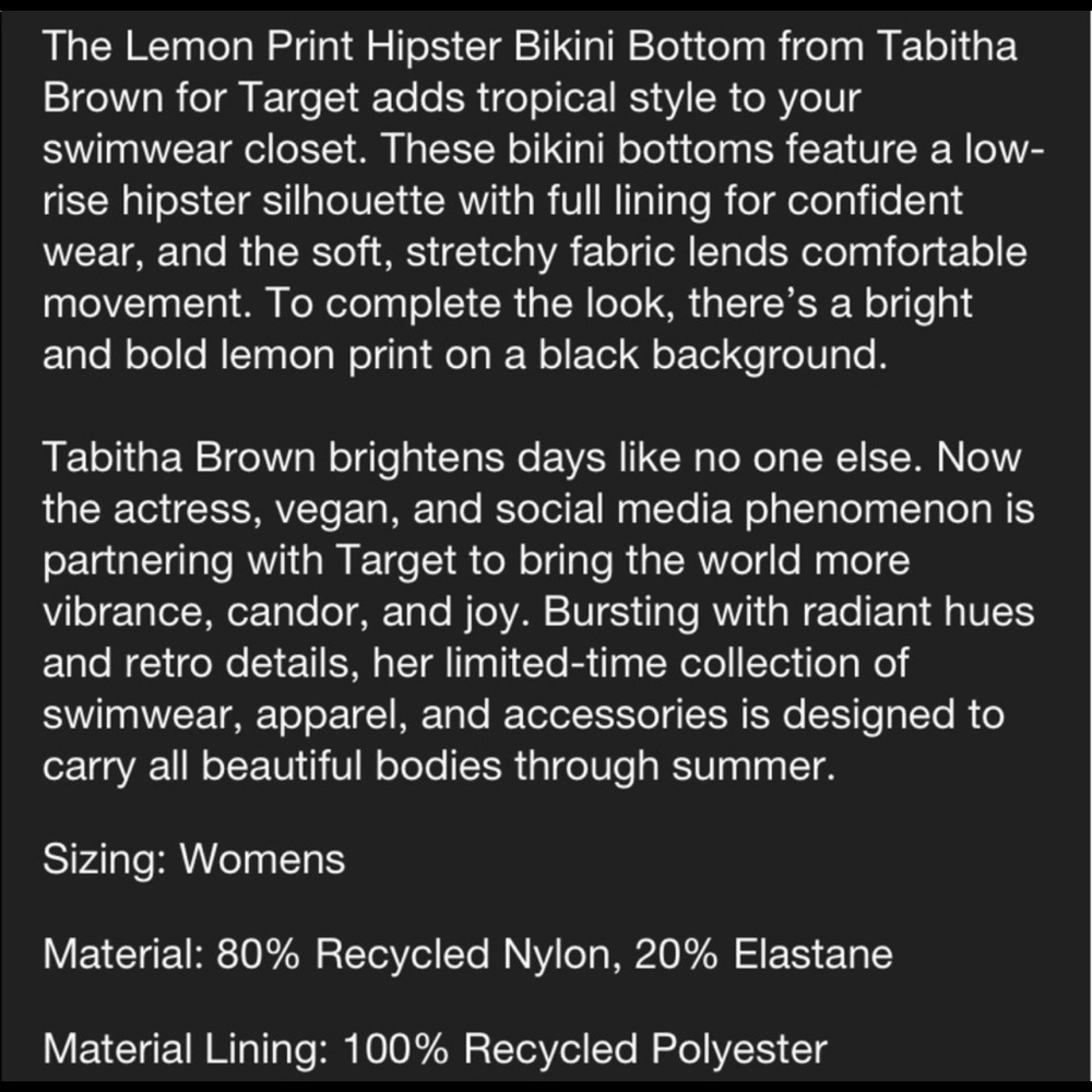 Tabitha Brown for Target Lemon bikini bottoms. NWT - Picture 6 of 6